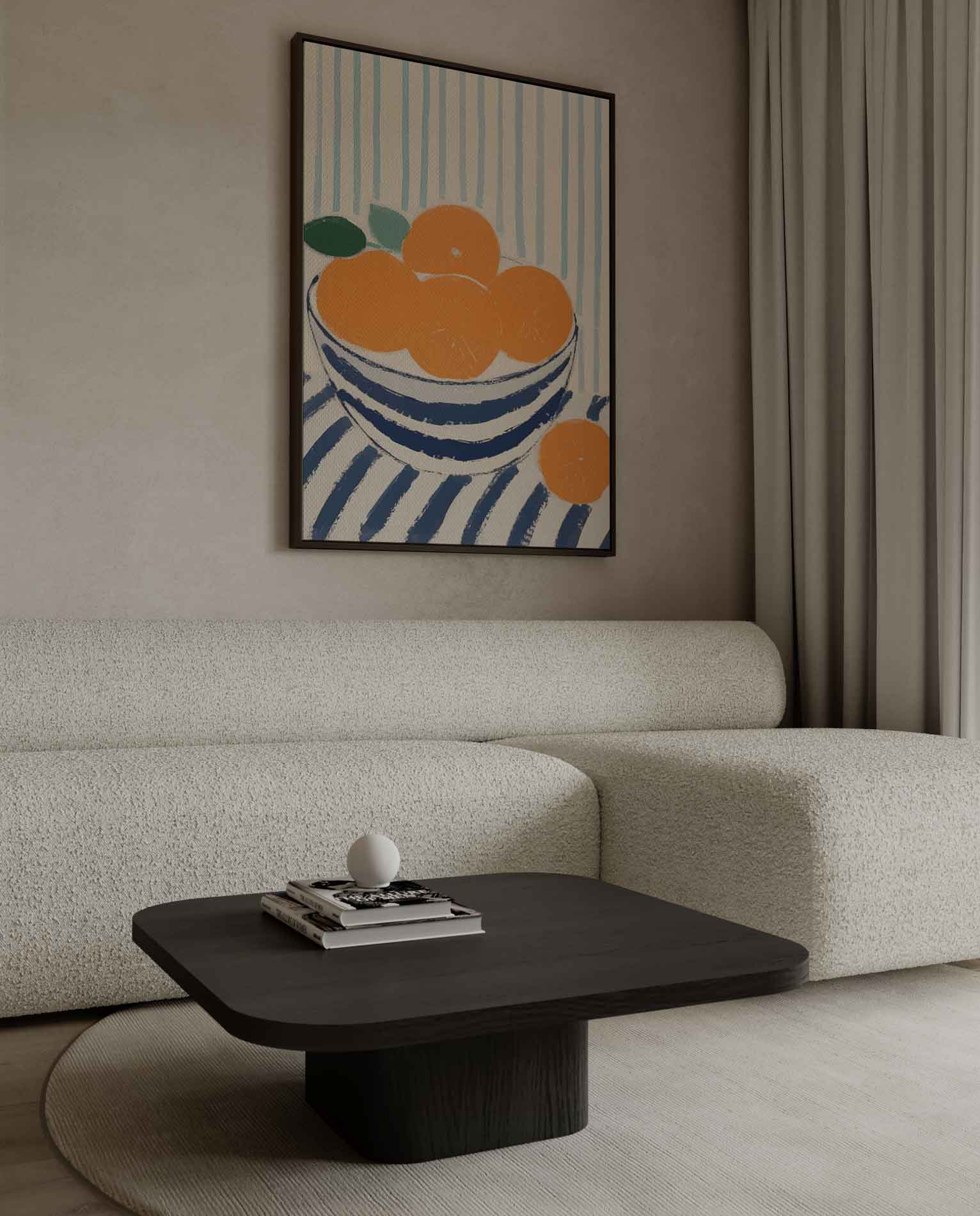 Zomers Stilleven met Mandarijnen Kunstwerk-canvas-dibond-plexiglas-wanddecoratie-WallArtistic