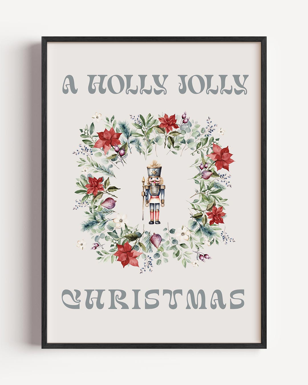 Kerst Krans Poster met Notenkraker Poster-WallArtistic
