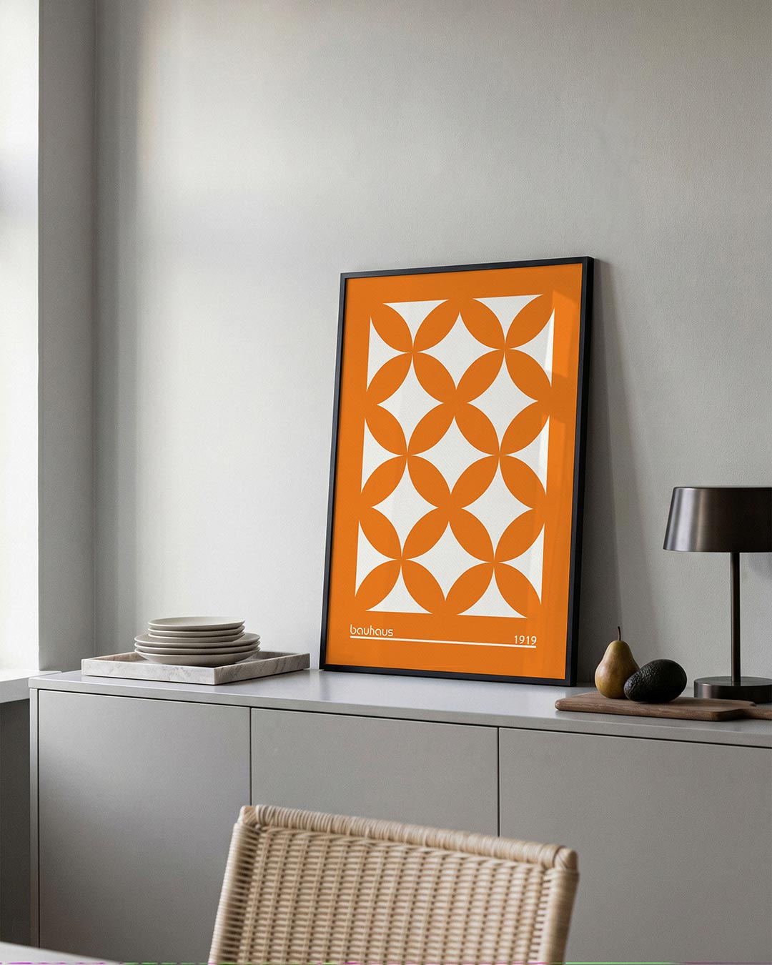 Oranje cirkelpatroon Poster