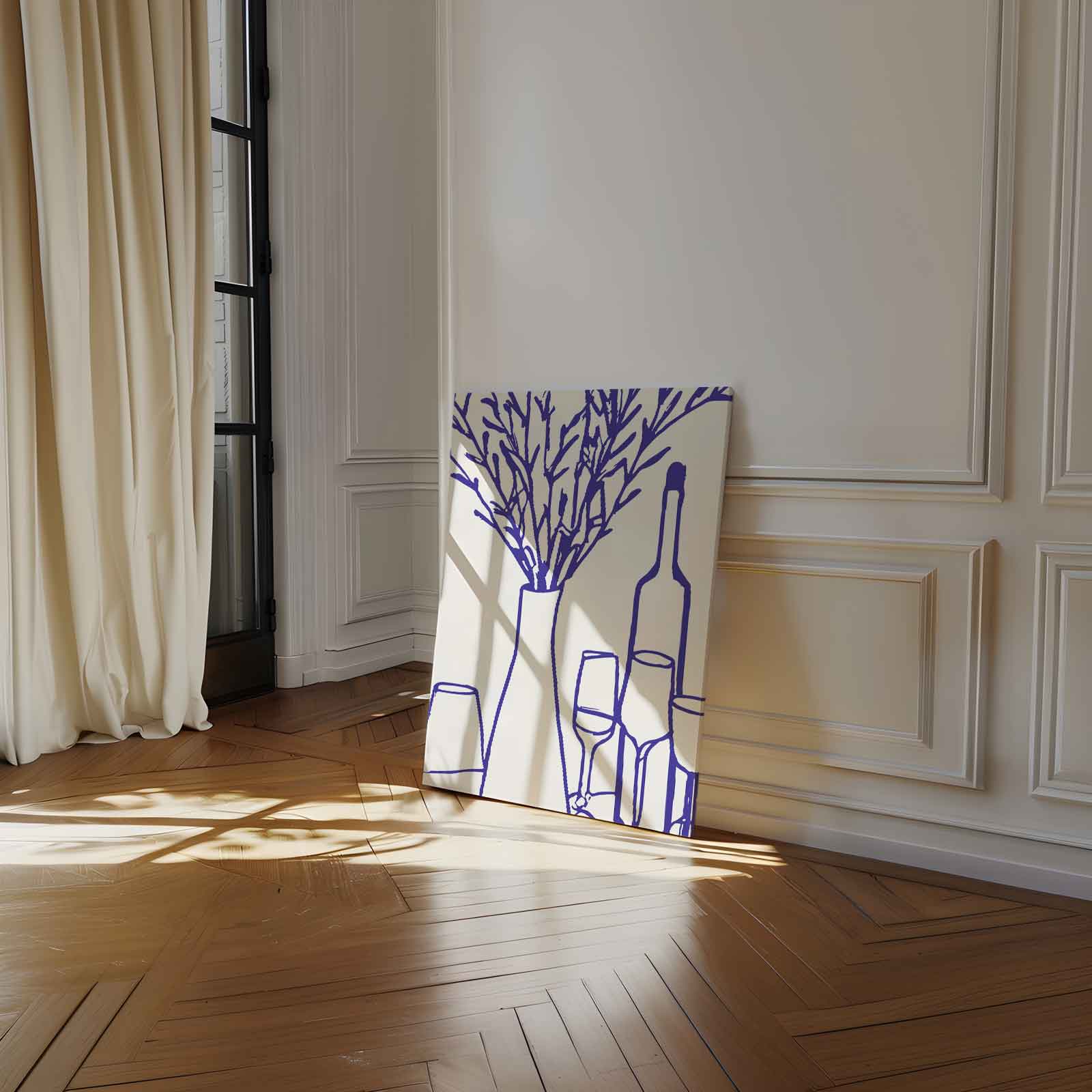 Stilleven in Blauw Kunstwerk-canvas-dibond-plexiglas-wanddecoratie-WallArtistic