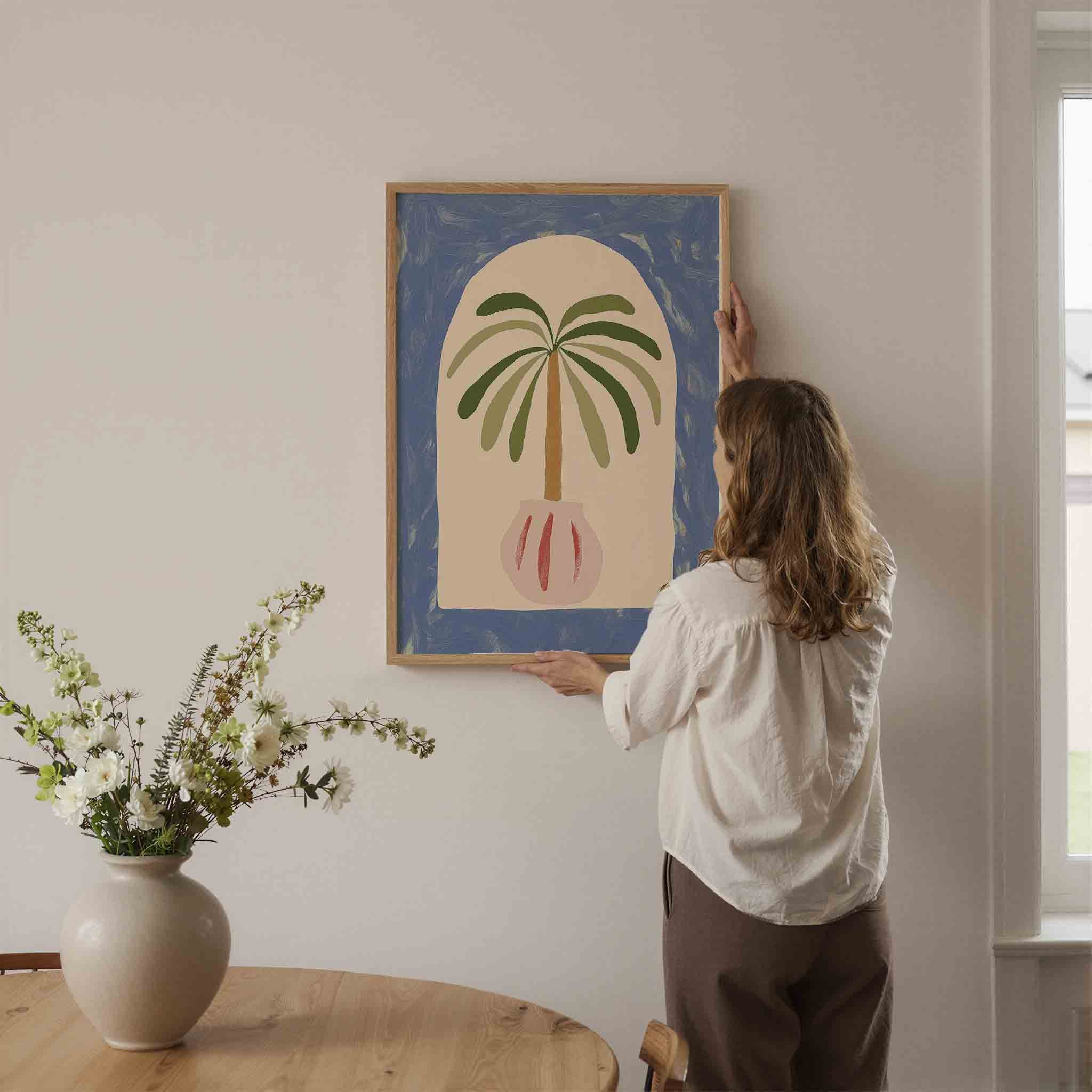 Palmboom in pot Poster