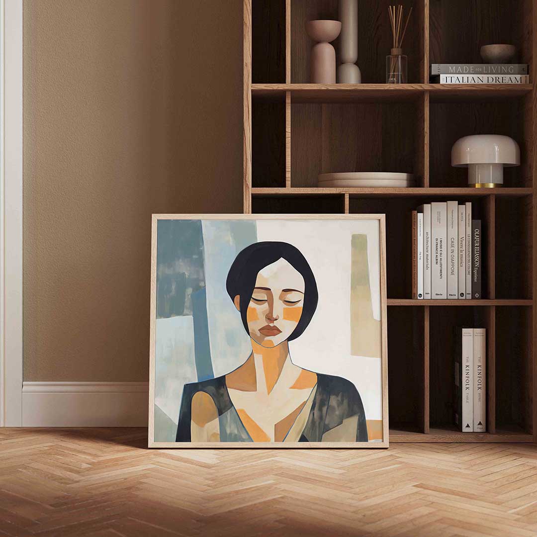 Vrouw met gesloten ogen Poster