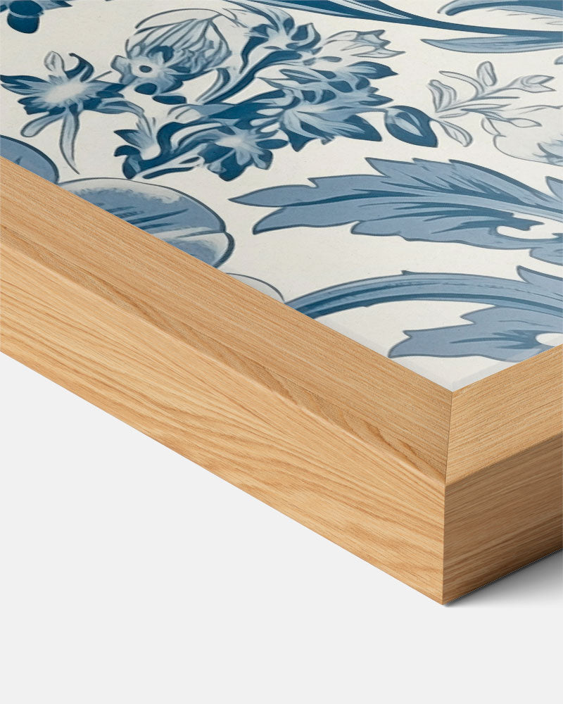 Bloemrijke Elegantie in Blauw Poster-WallArtistic