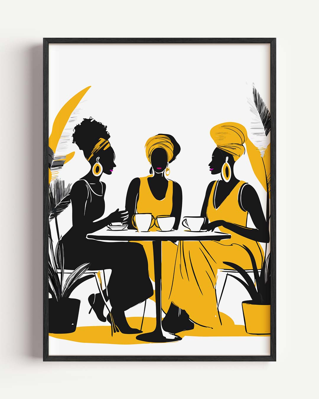 Stijlvolle Vrouwen aan de Koffietafel Poster