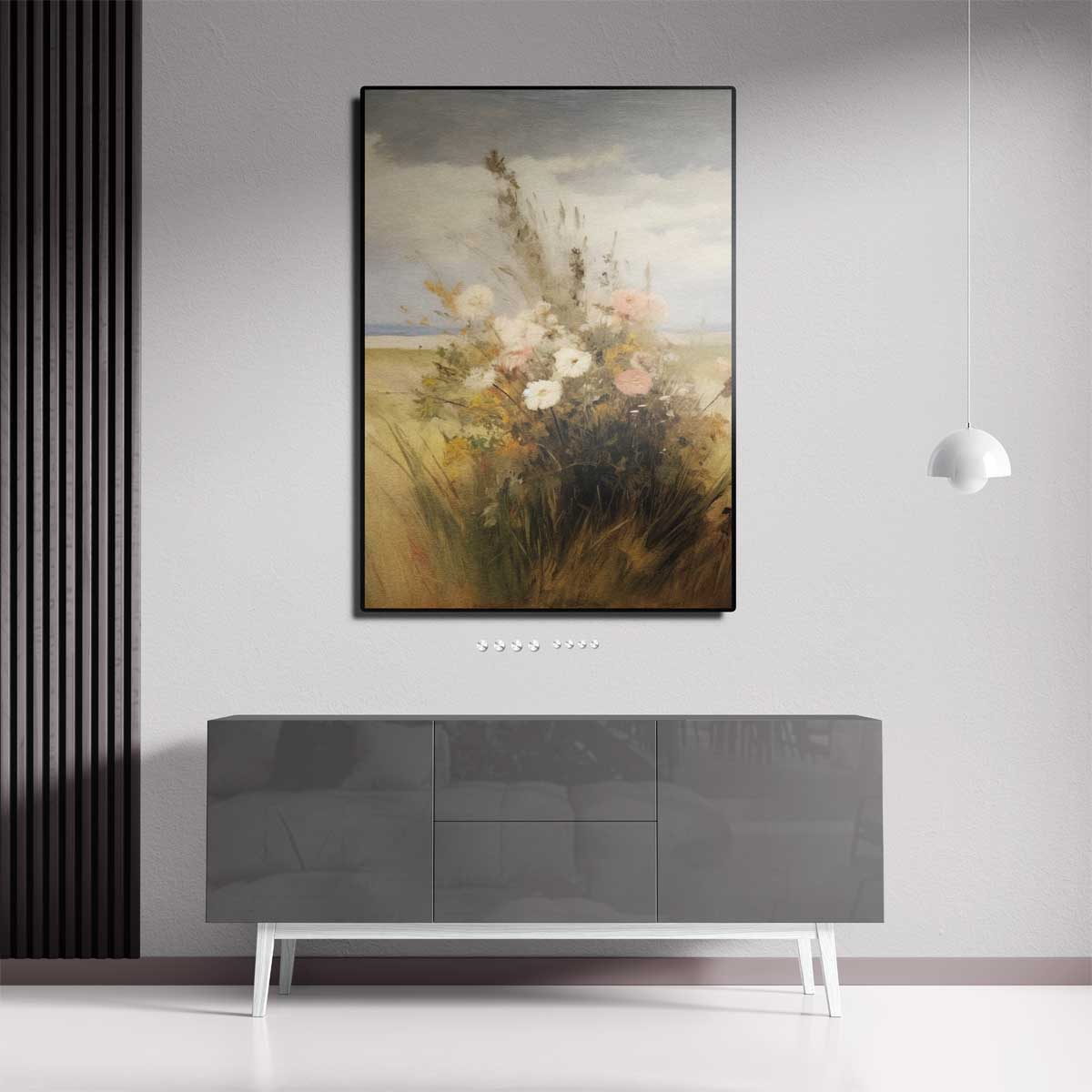 Zomerbloemen in de Wind Kunstwerk-canvas-dibond-plexiglas-wanddecoratie-WallArtistic