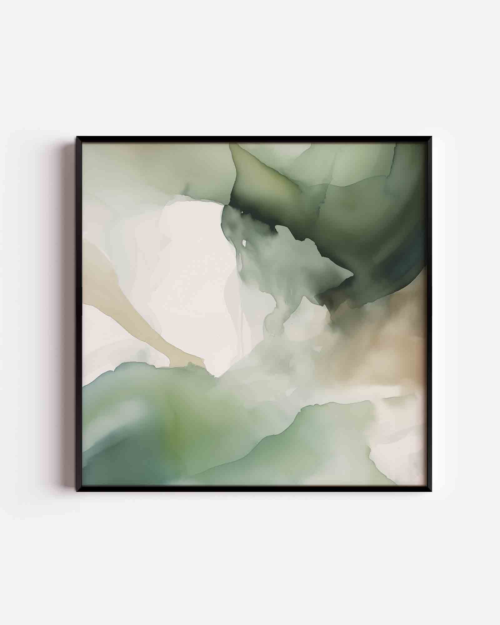 Abstracte groene vormen Poster