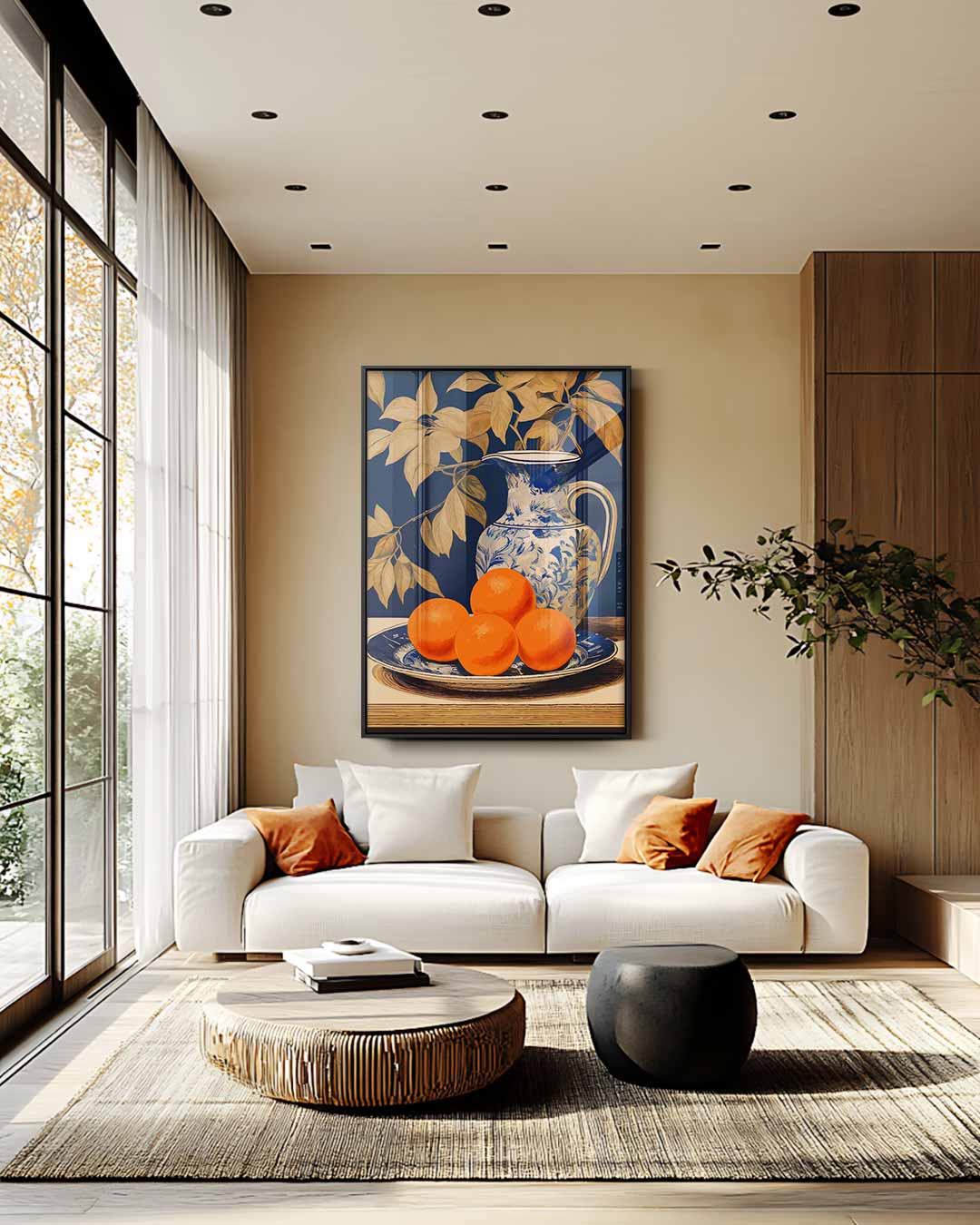 Stilleven met Sappige Sinaasappels Kunstwerk-canvas-dibond-plexiglas-wanddecoratie-WallArtistic