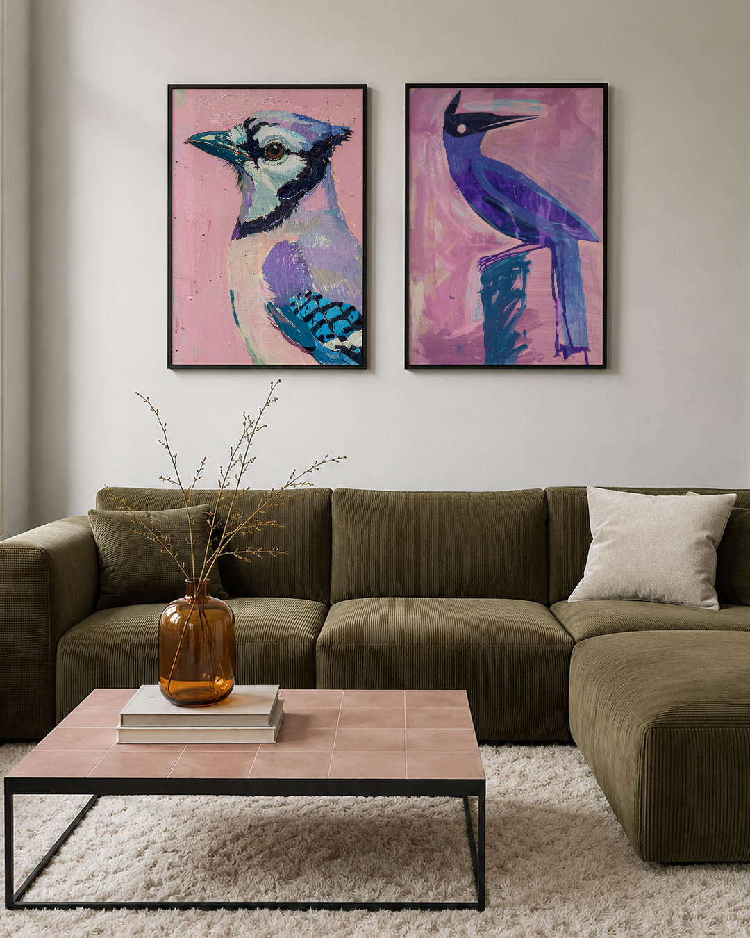 Kleurrijke vogelportret Posterset