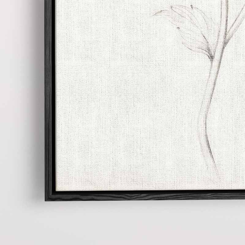 Elegante Bloemen Schets Kunstwerk-canvas-dibond-plexiglas-wanddecoratie-WallArtistic