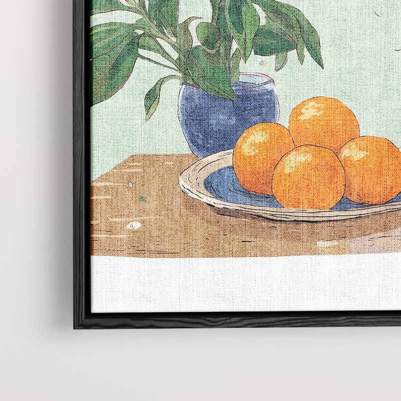 "Rustieke Stilleven met Mandarijnen" Kunstwerk-canvas-dibond-plexiglas-wanddecoratie-WallArtistic