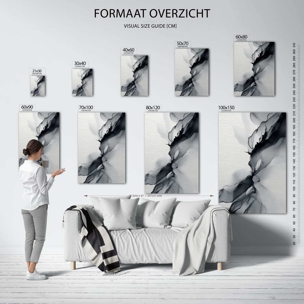 Abstracte zwarte vormen Poster