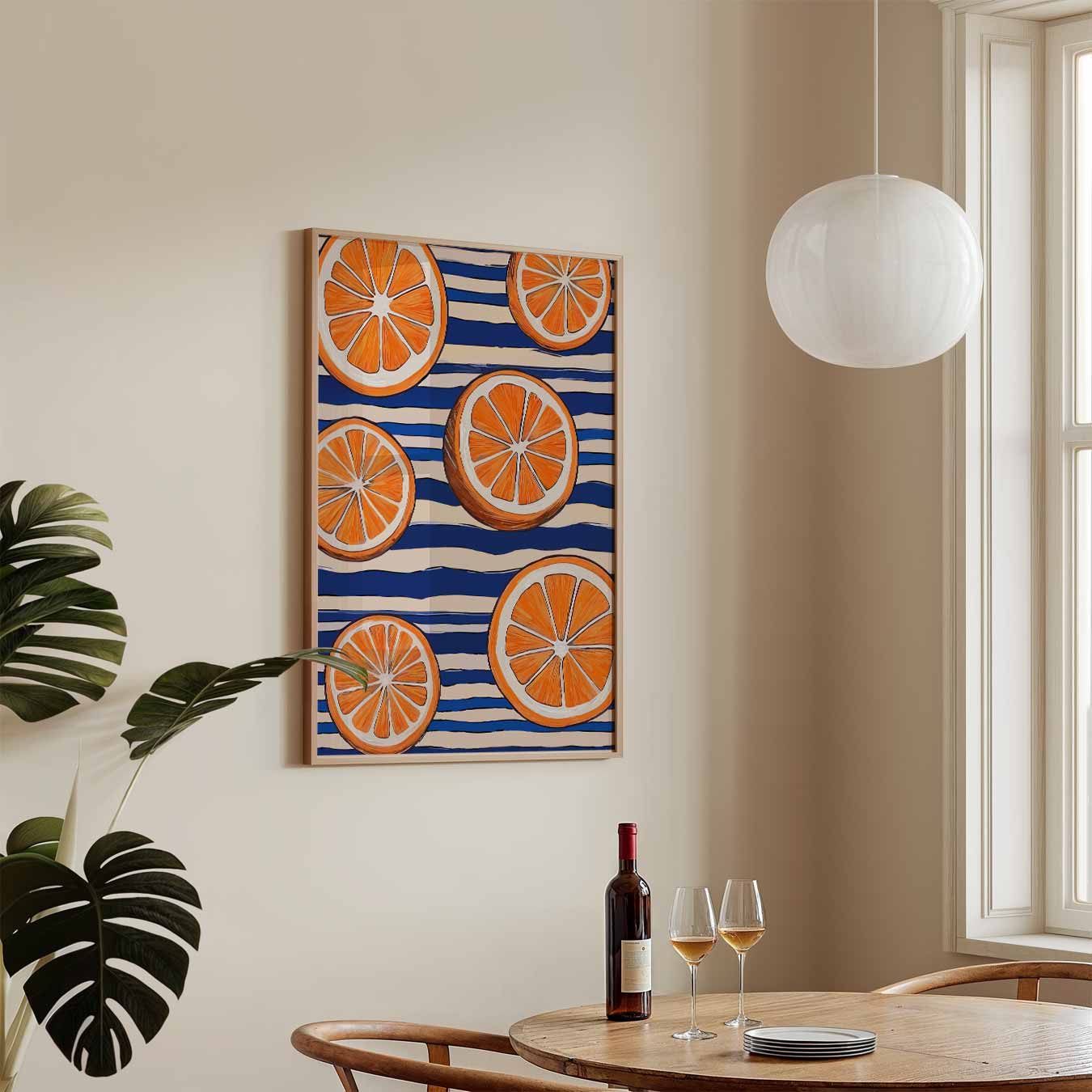 Zomerse Sinaasappelstrepen Poster