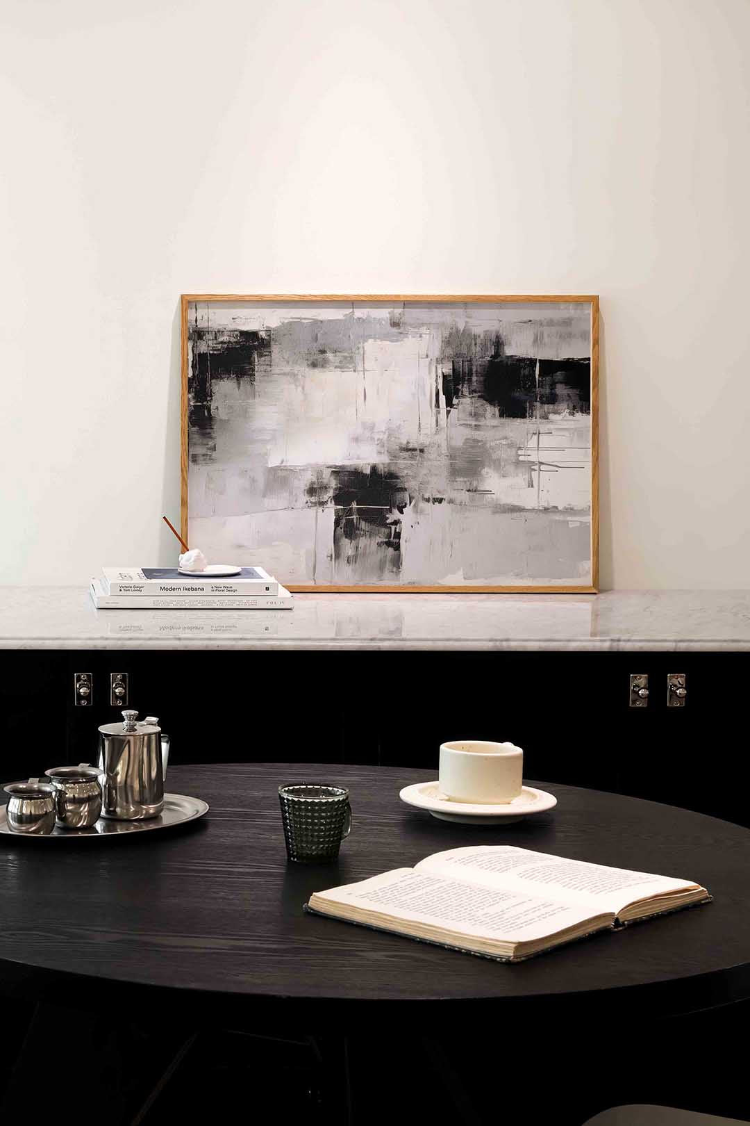 Abstracte zwart wit Poster