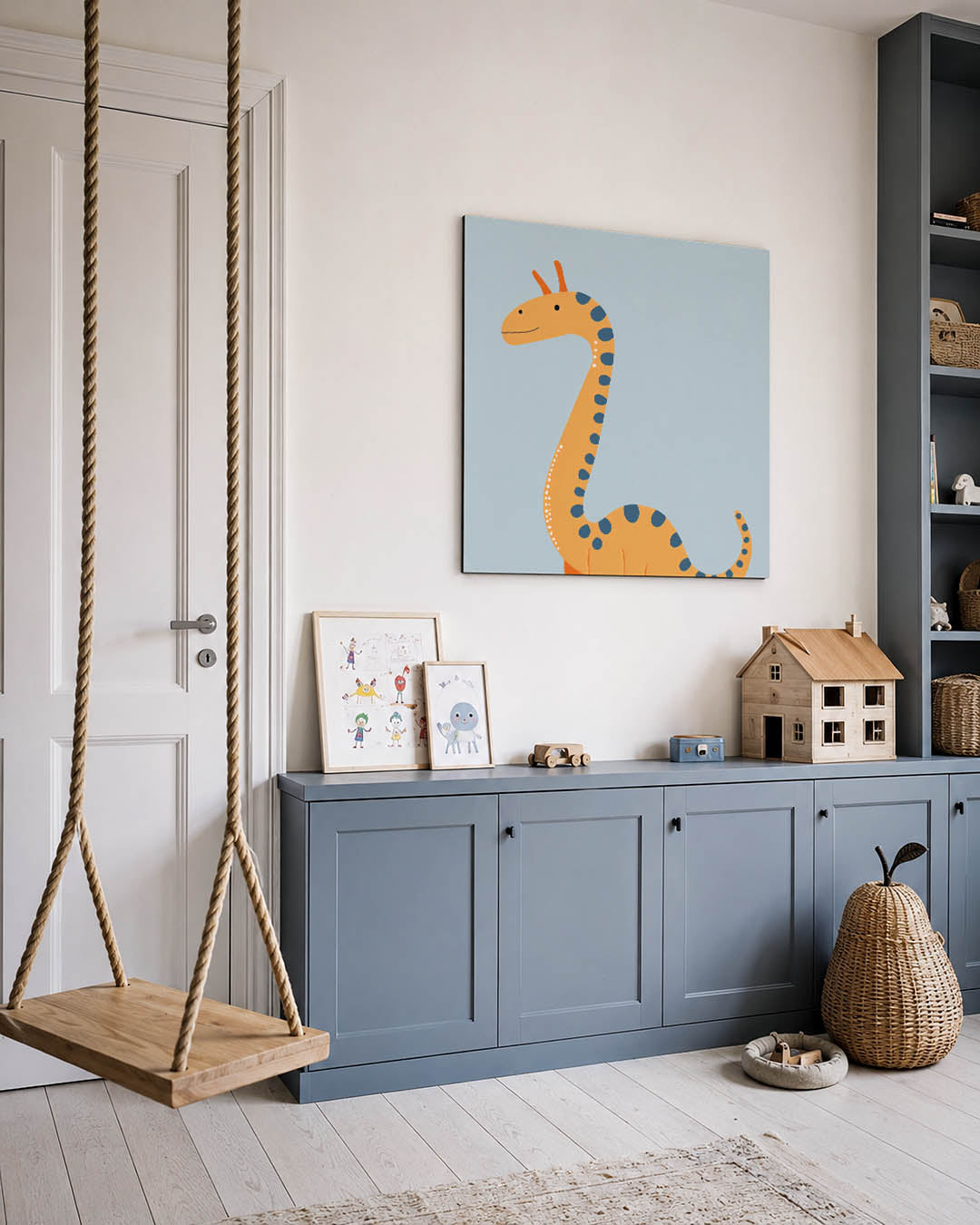 Speelse dinosaurus illustratie Kunstwerk
