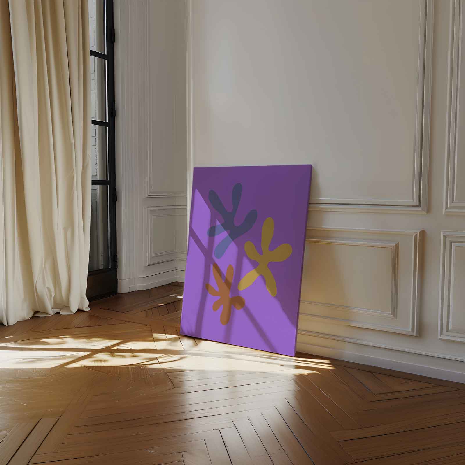 Kleurrijke Bloemenspel Kunstwerk-canvas-dibond-plexiglas-wanddecoratie-WallArtistic