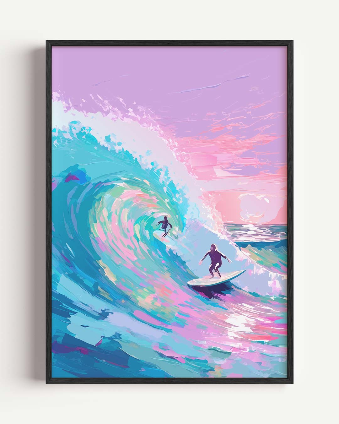 Surf Avontuur in Kleurrijke Golven Poster