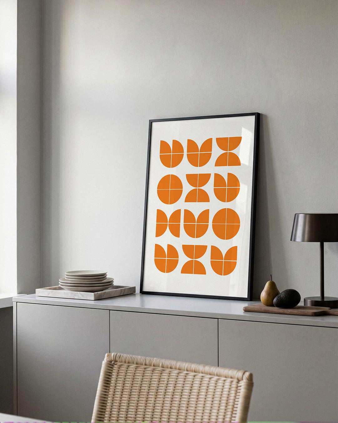 Oranje vormritme Poster