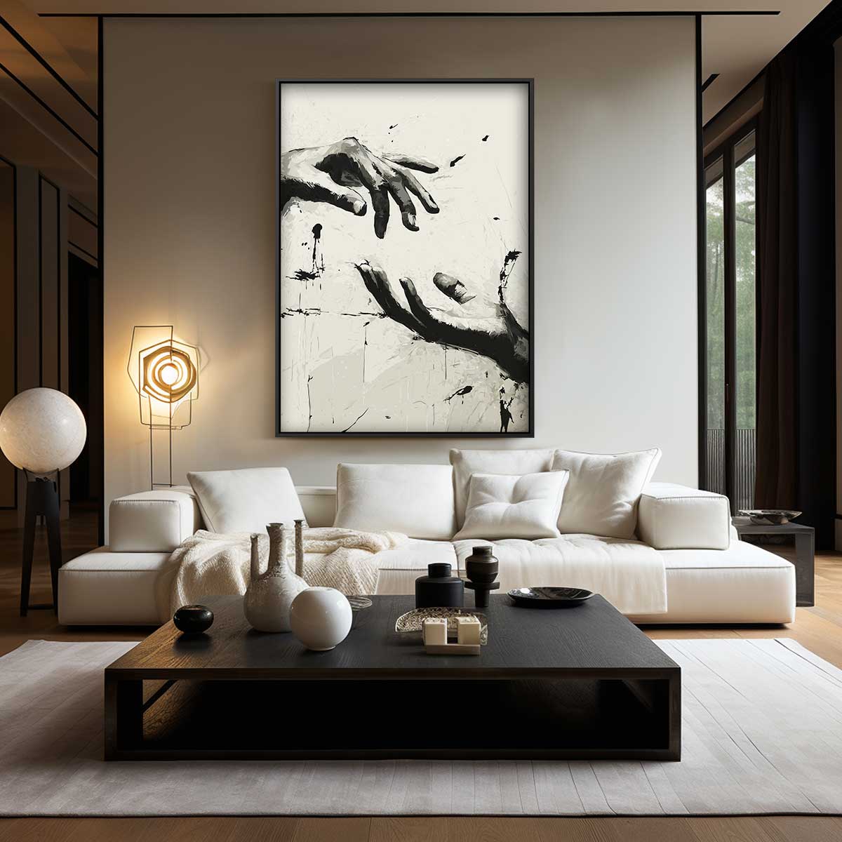 Verbinding van de Handen Kunstwerk-canvas-dibond-plexiglas-wanddecoratie-WallArtistic