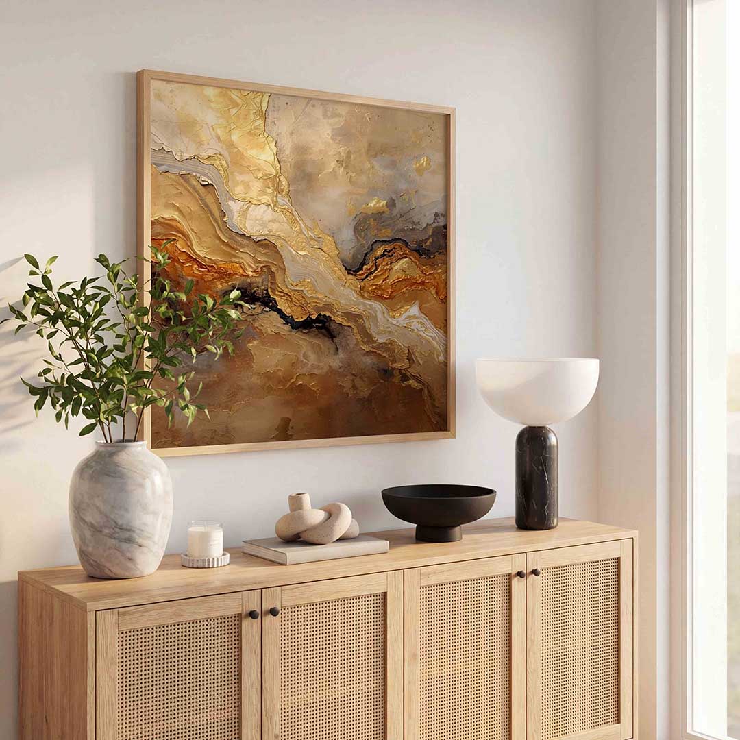 Gouden abstracte vormen Poster