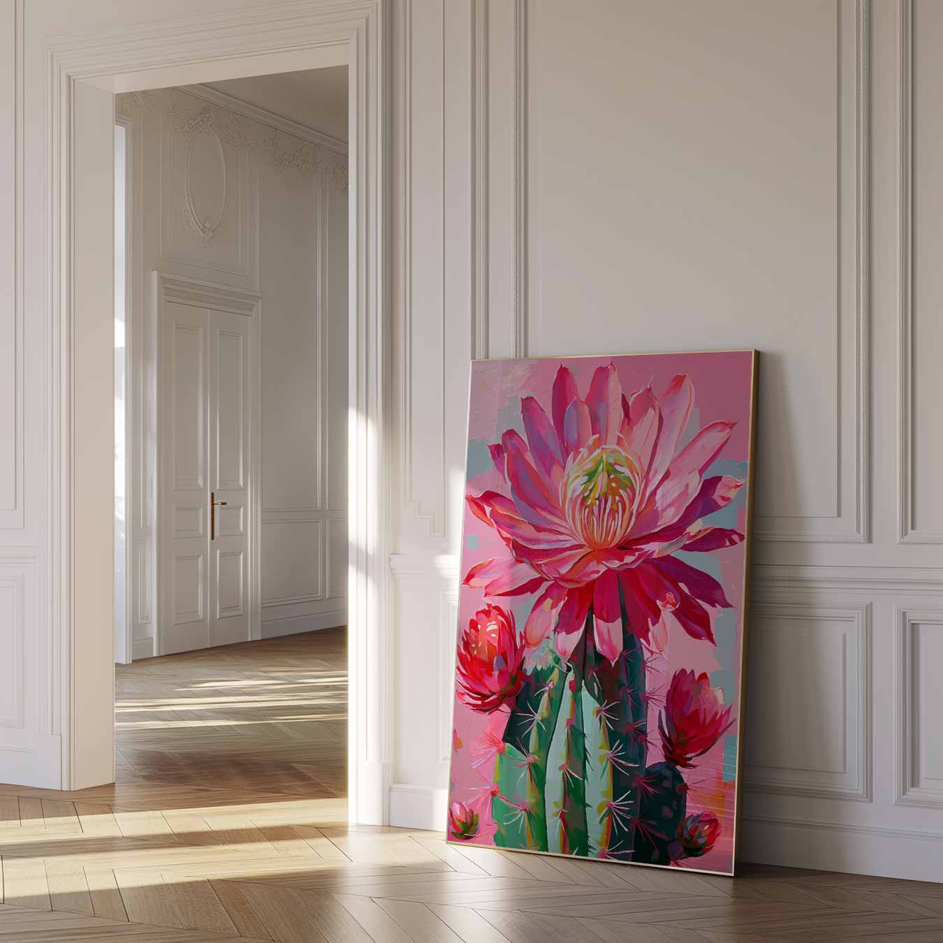 Bloeiende Cactus Kunstposter