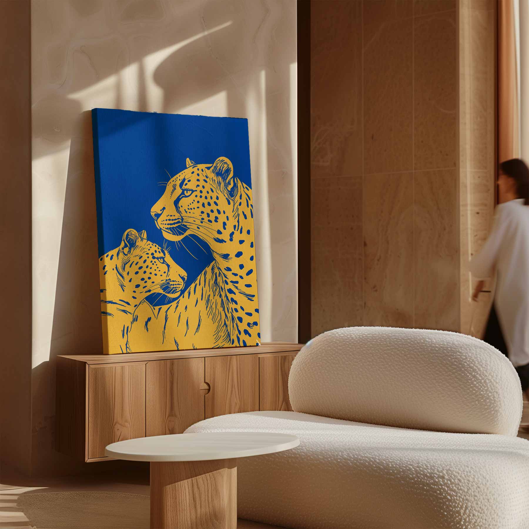 Twee Leoparden in Harmonie Kunstwerk-canvas-dibond-plexiglas-wanddecoratie-WallArtistic