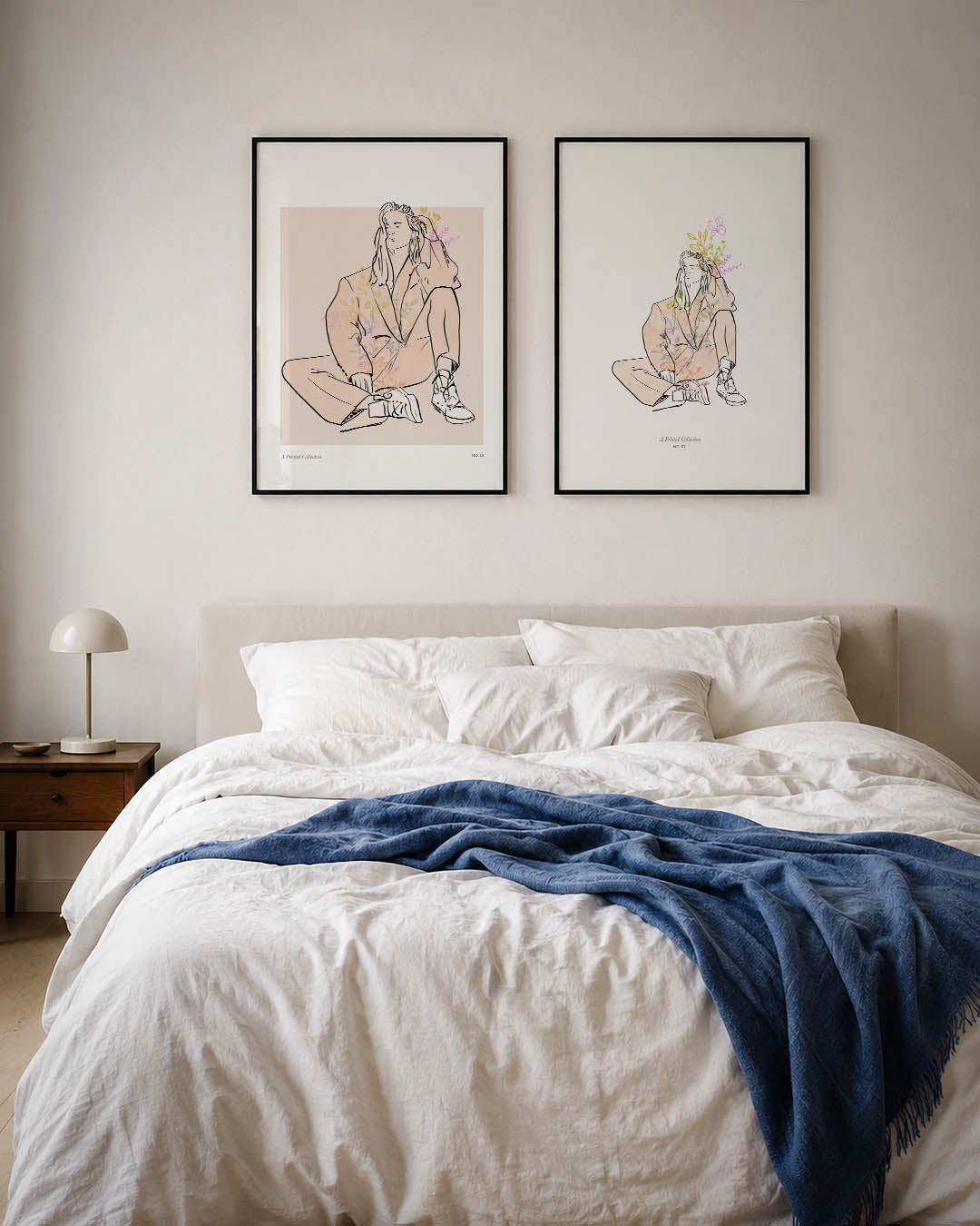 Lijnen en bloemen Posterset
