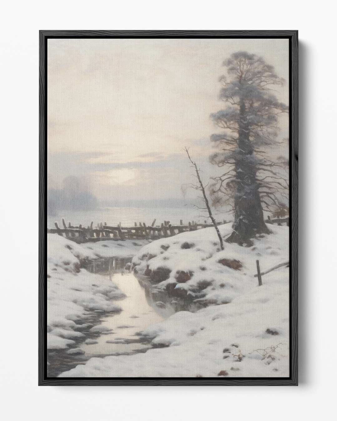 Winterse Rust in het Landschap Kunstwerk-canvas-dibond-plexiglas-wanddecoratie-WallArtistic