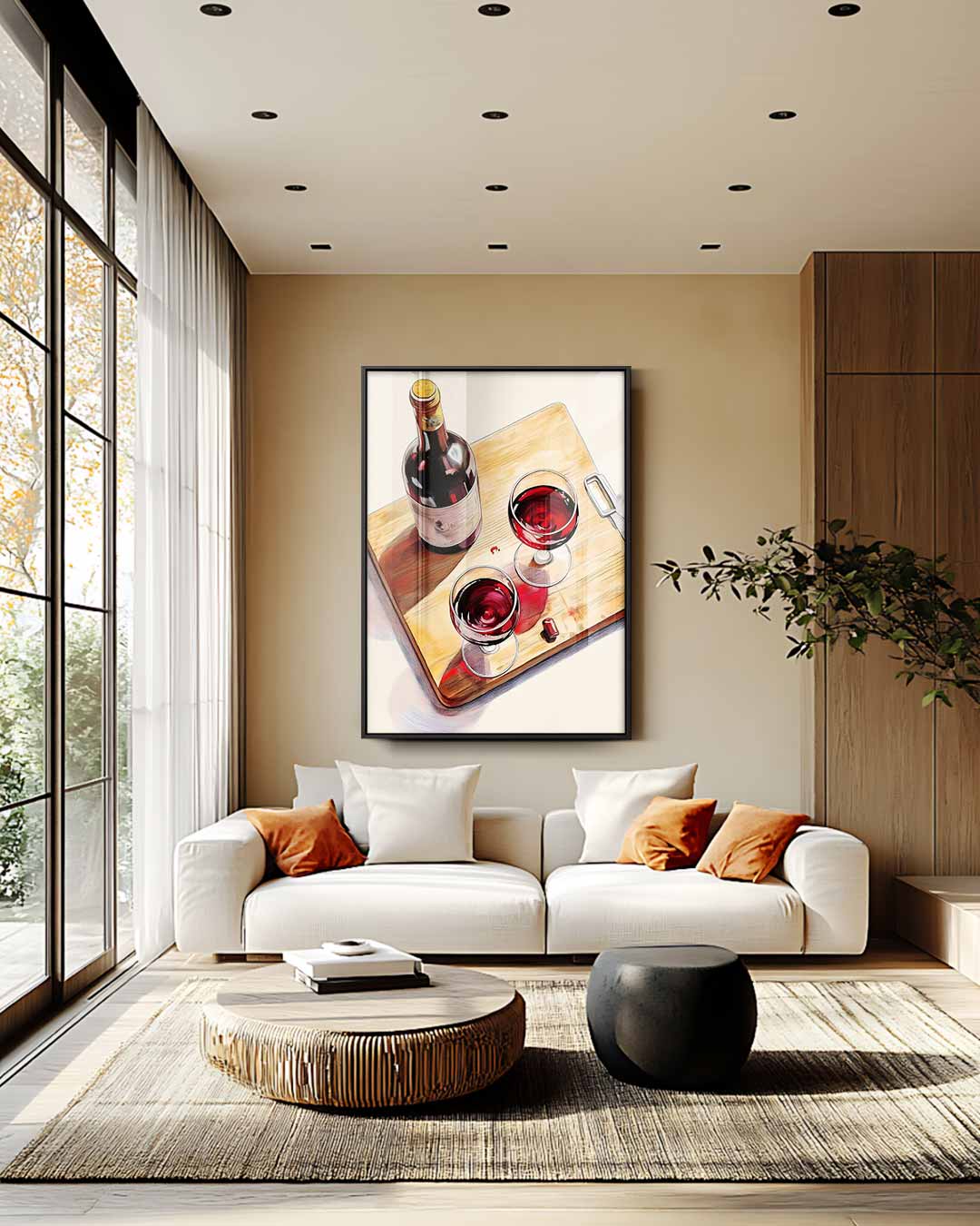 Sfeervol Wijnstilleven Kunstwerk-canvas-dibond-plexiglas-wanddecoratie-WallArtistic