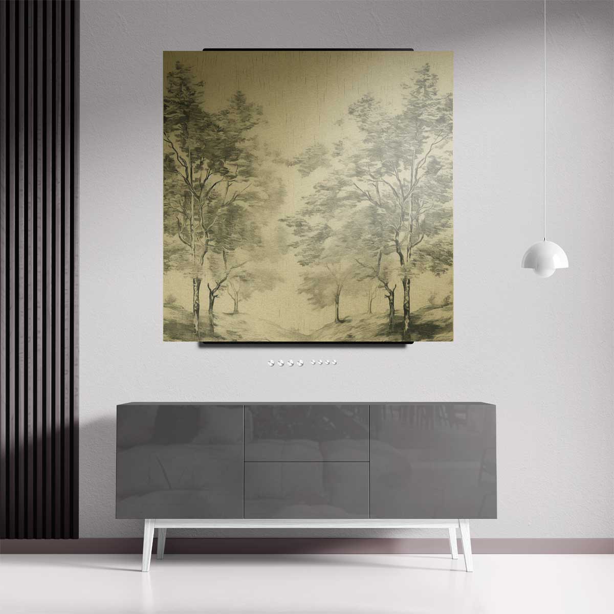 Mistig Boslandschap Kunstwerk-canvas-dibond-plexiglas-wanddecoratie-WallArtistic
