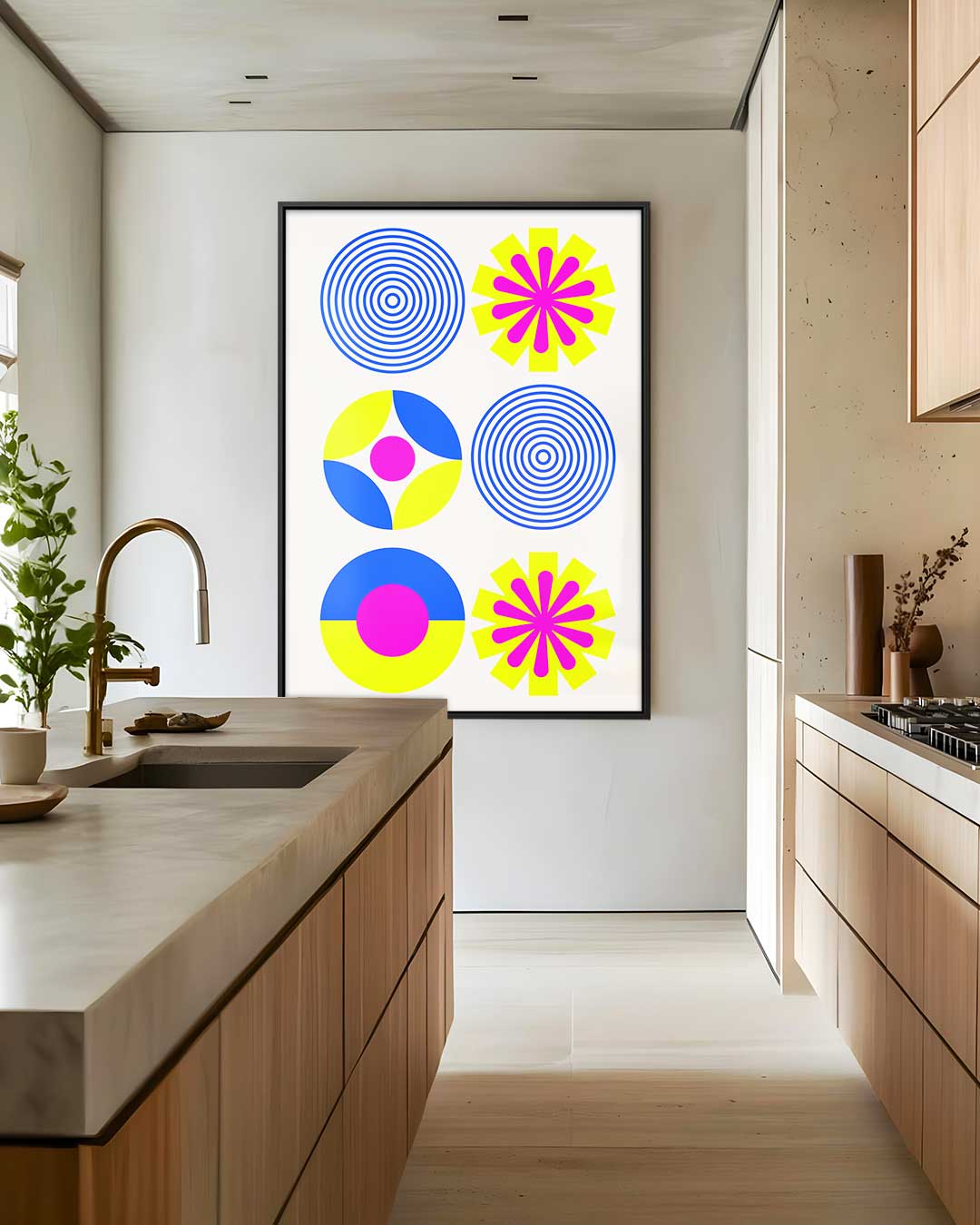Kleurrijke Cirkelpatronen Kunstwerk-canvas-dibond-plexiglas-wanddecoratie-WallArtistic