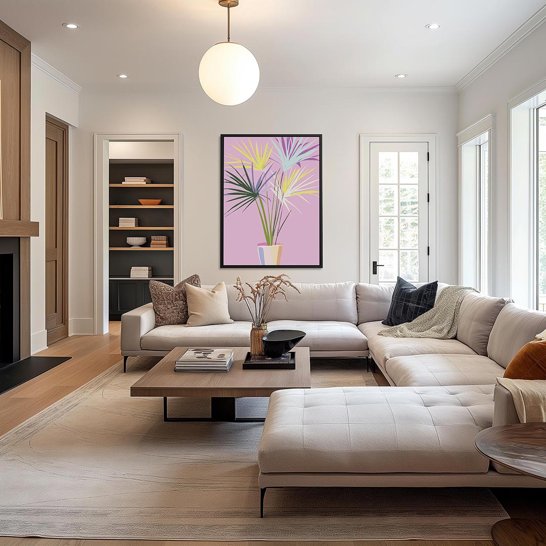 Kleurrijke palmbladeren Kunstwerk