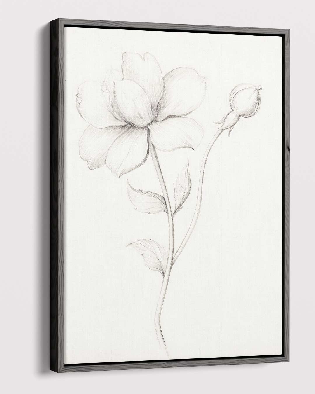 Elegante Bloemen Schets Kunstwerk-canvas-dibond-plexiglas-wanddecoratie-WallArtistic