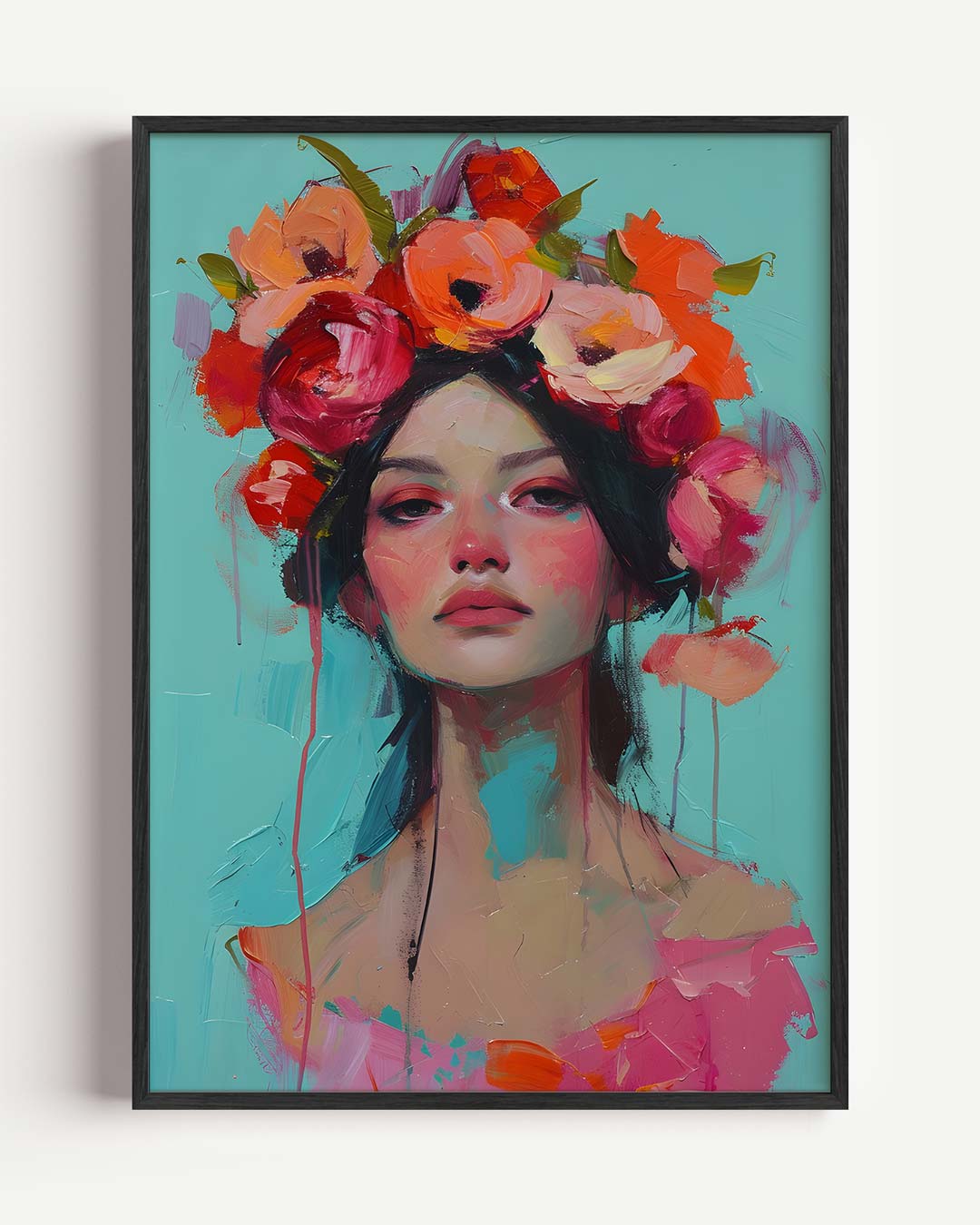 Bloemen Prinses Portret Poster