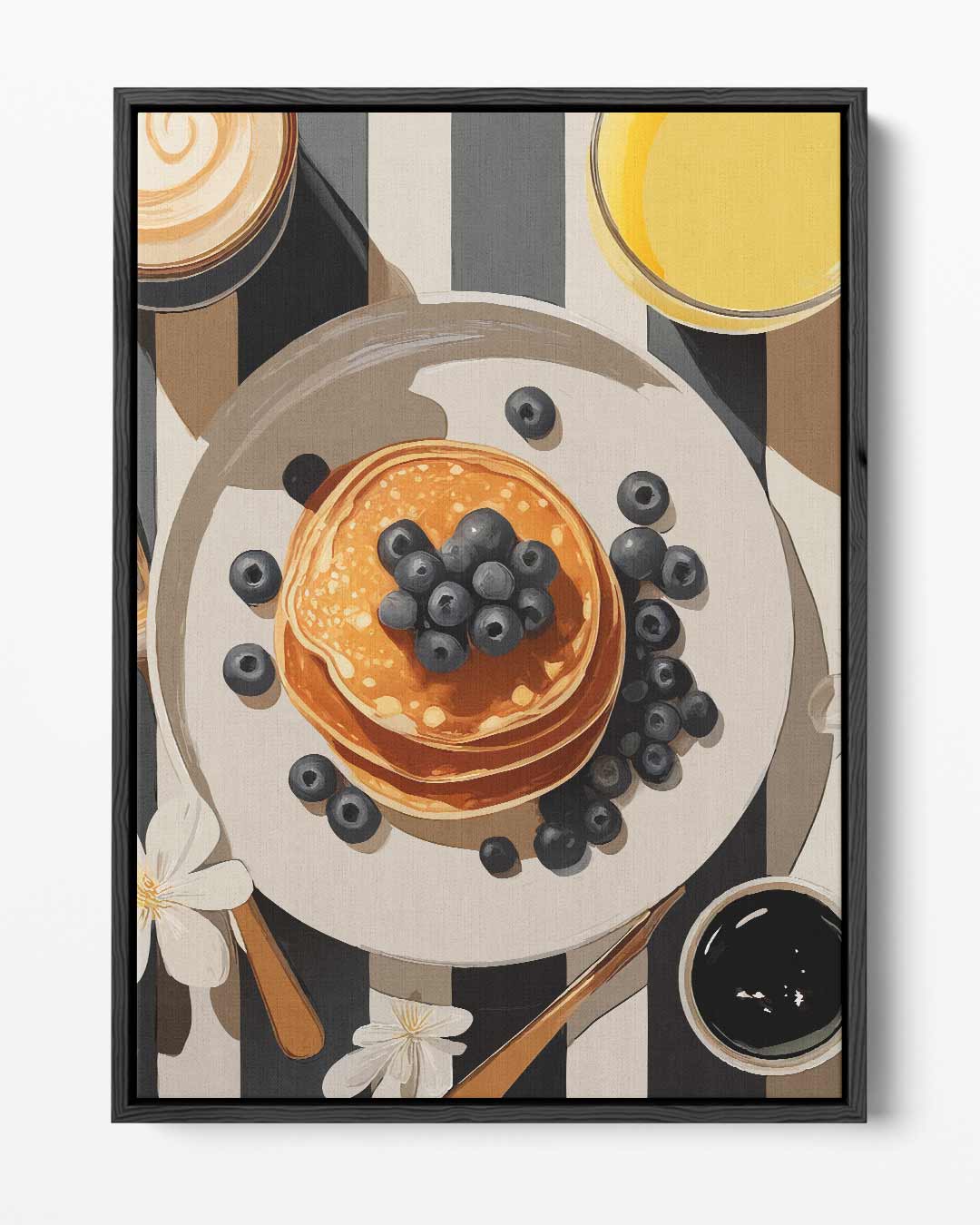 Ontbijtverrukkingen met Pannenkoeken en Bessen Kunstwerk-canvas-dibond-plexiglas-wanddecoratie-WallArtistic