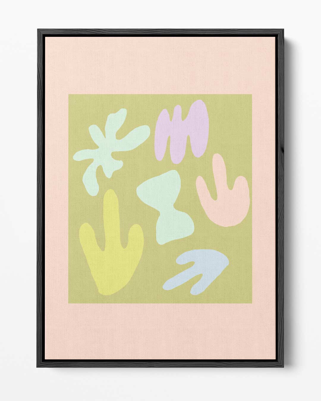 Speelse Pastelvormen Kunstwerk-canvas-dibond-plexiglas-wanddecoratie-WallArtistic