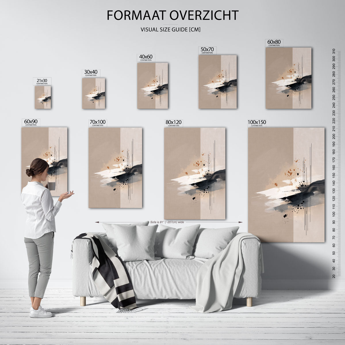 Abstracte lijnen en vlekken Poster
