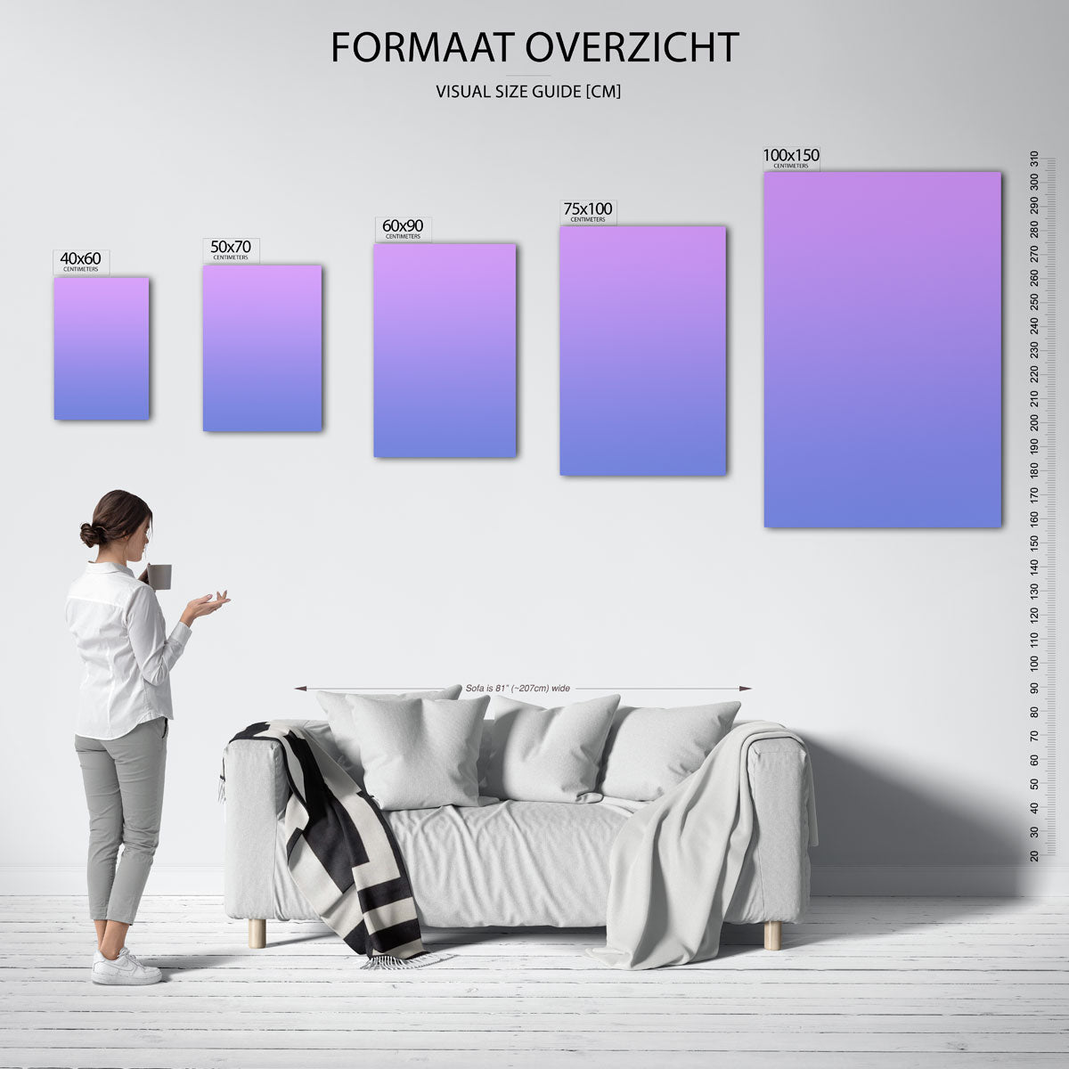 Kleurovergang compositie Kunstwerk