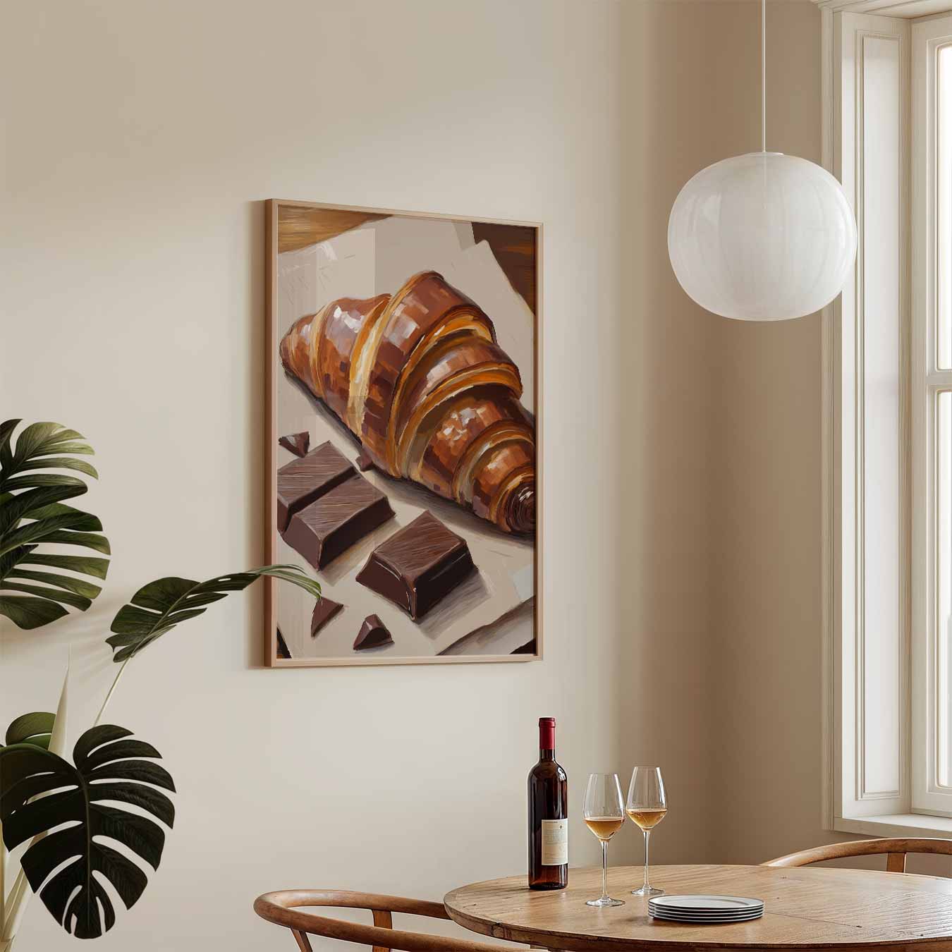 Croissant & Chocolade Kunstposter
