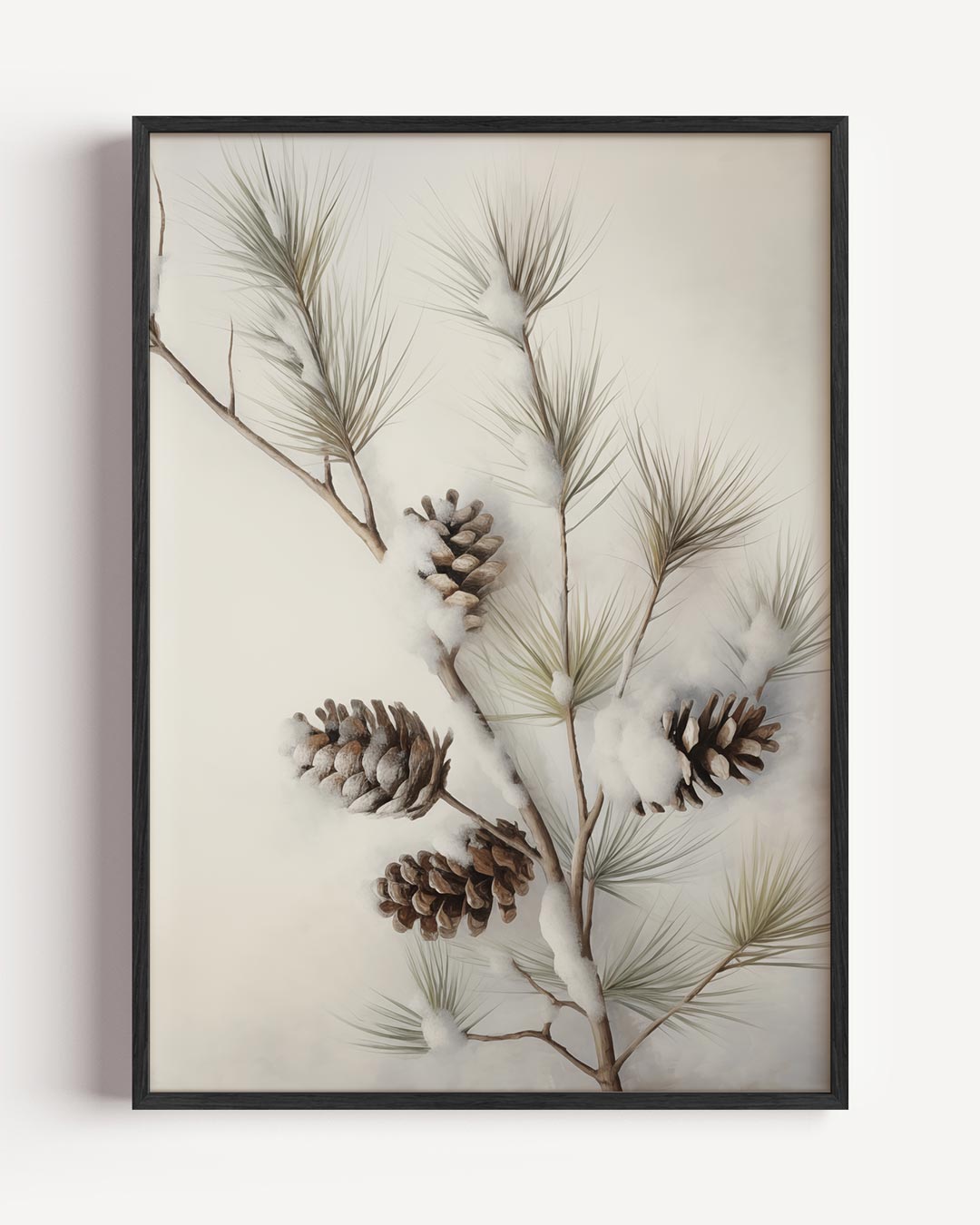 Winterse Dennentakken Poster-WallArtistic