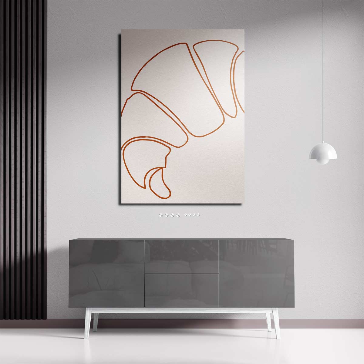 Simpele Croissant Sketch Kunstwerk-canvas-dibond-plexiglas-wanddecoratie-WallArtistic