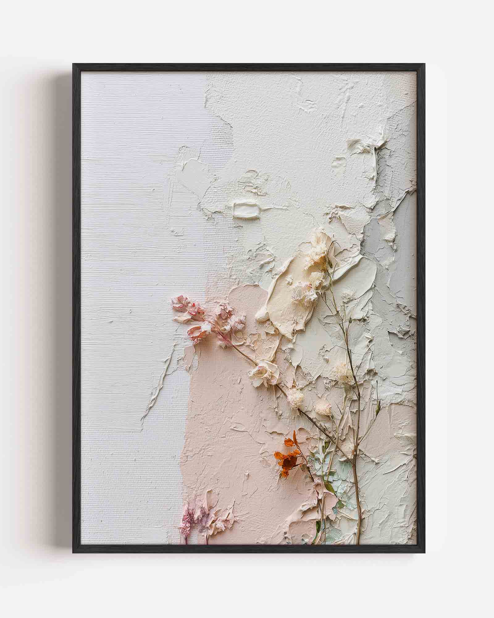 Gedroogde bloemen en textuur Poster