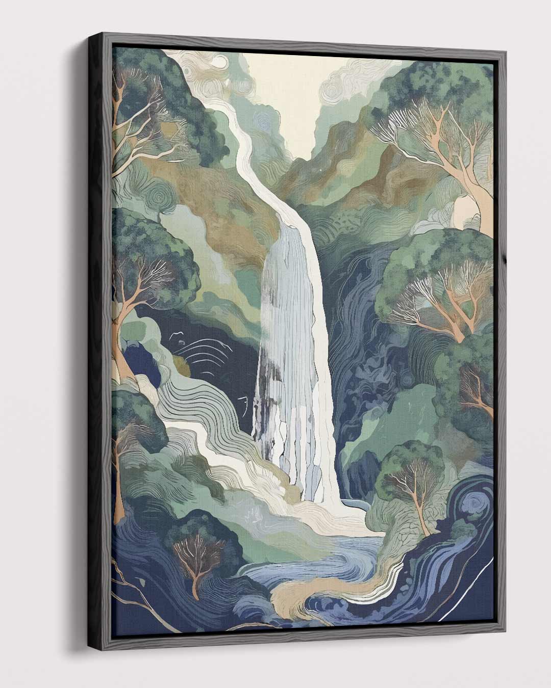 Groene Boswaterval Kunstwerk-canvas-dibond-plexiglas-wanddecoratie-WallArtistic