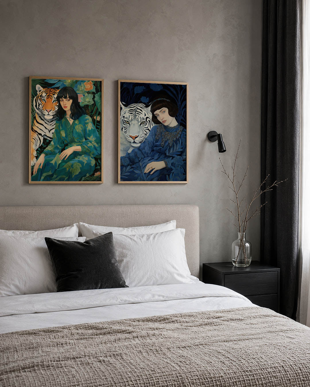 Tijger en vrouw Posterset