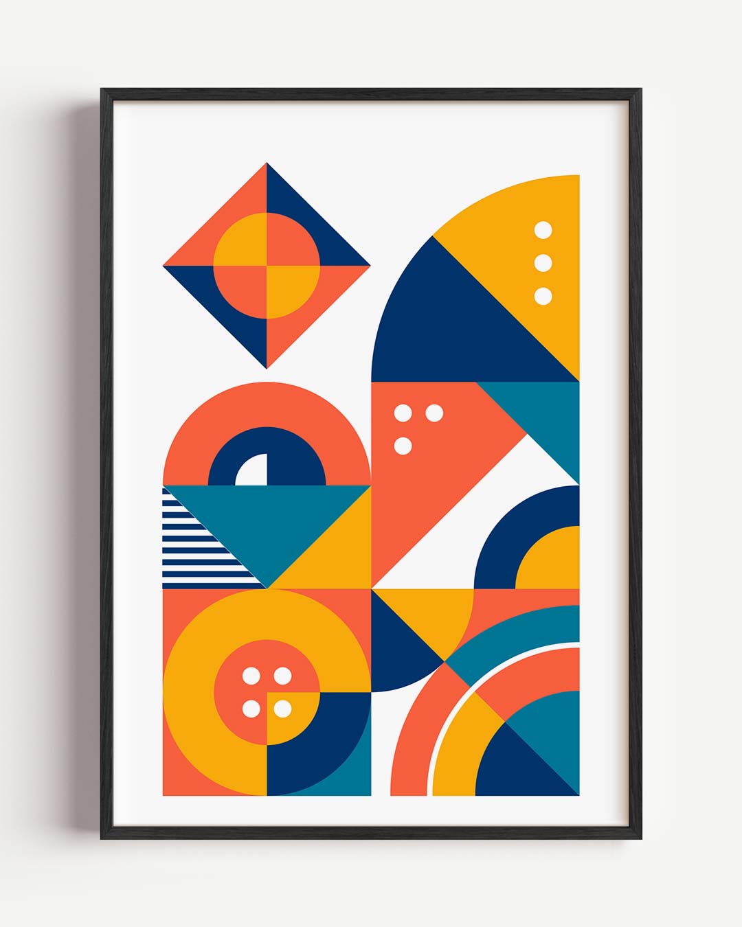 Vrolijke Geometrische Kunstposter