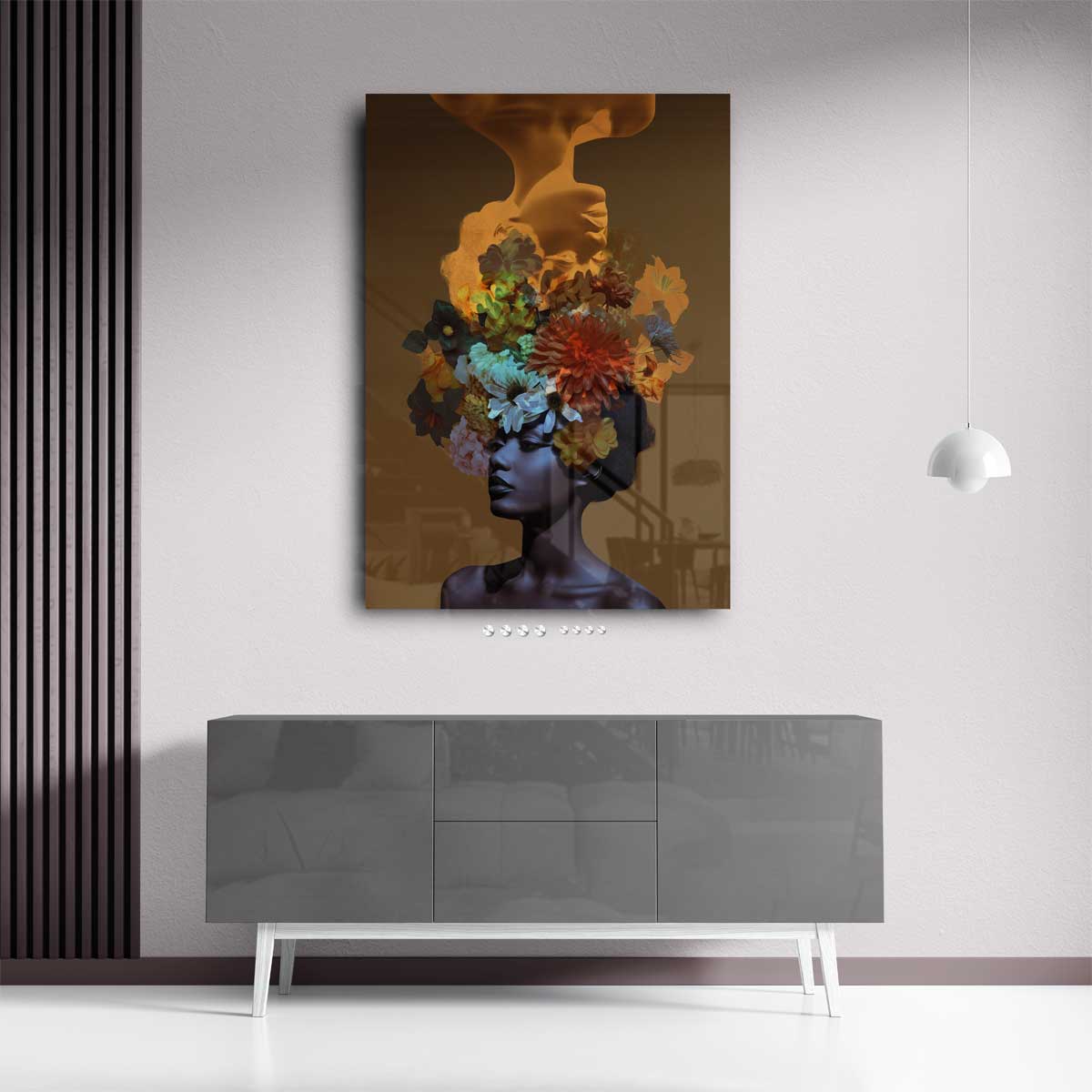Bloemendroom Portret Kunstwerk-canvas-dibond-plexiglas-wanddecoratie-WallArtistic