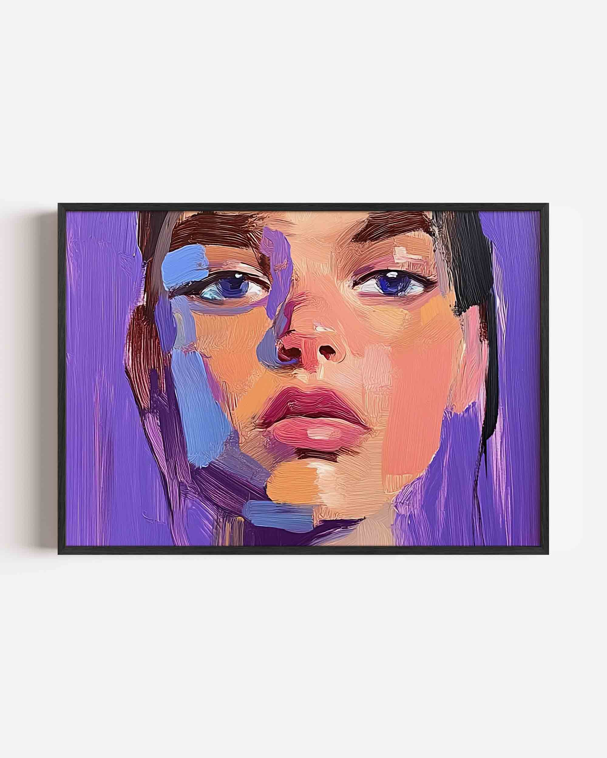 Portret met paarse tinten Poster