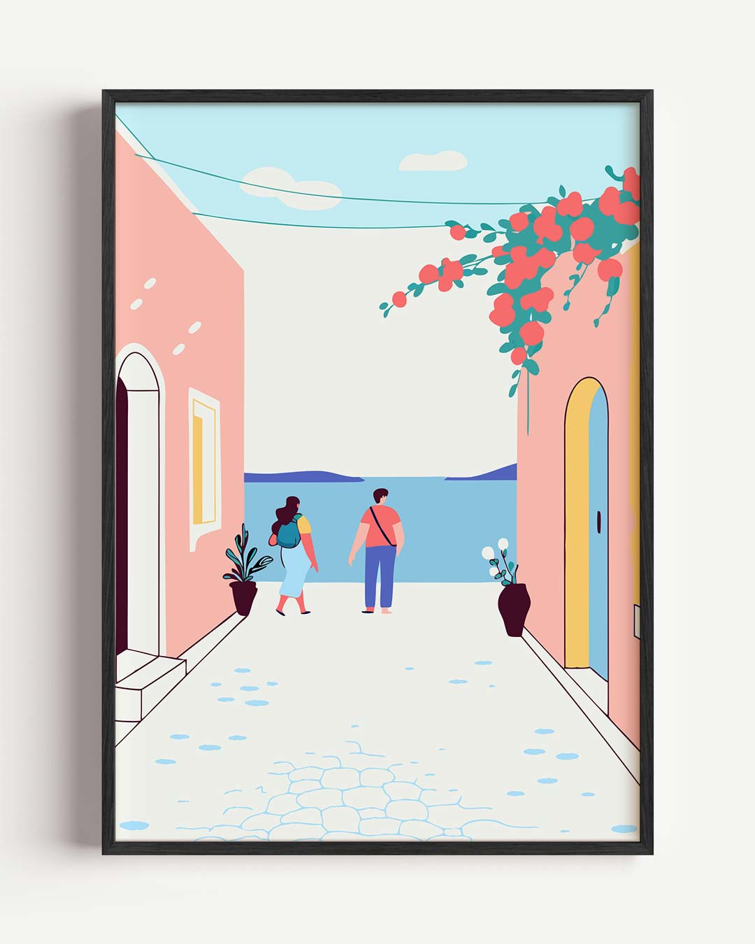 Dromerige Straat aan Zee Poster