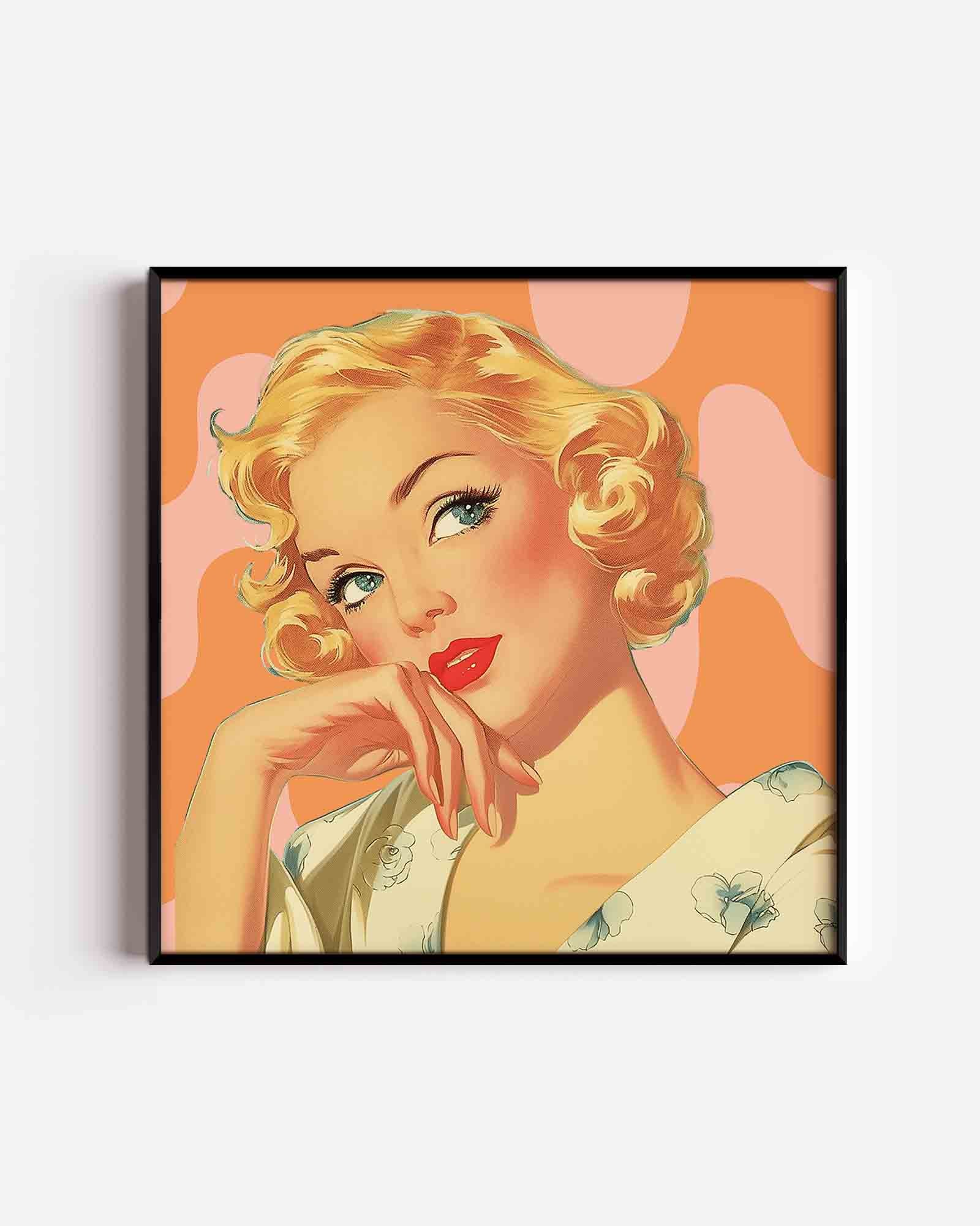 Blonde vrouw met golvend haar Poster