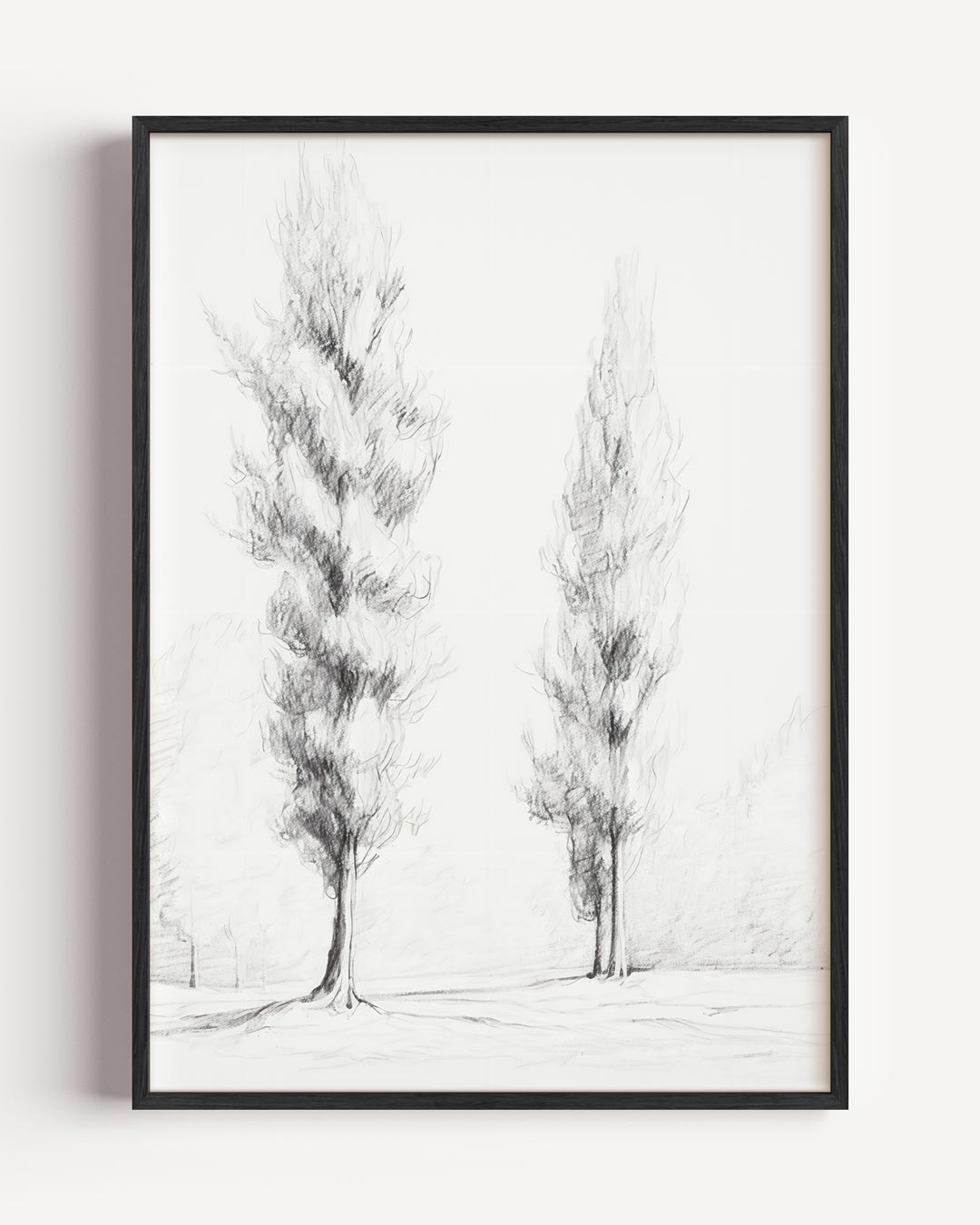 Elegante Zwarte-Witte Bomenprint Poster-WallArtistic