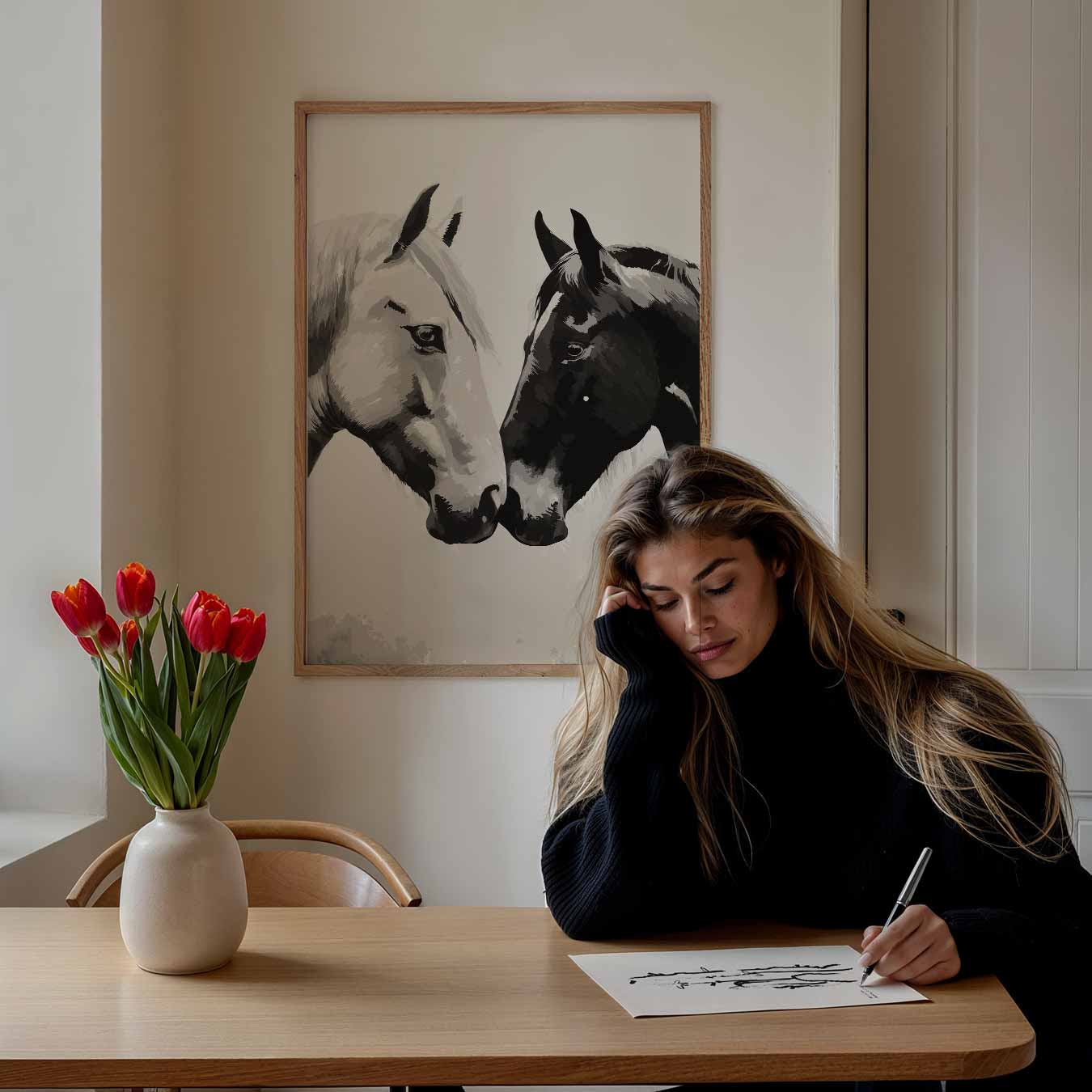 Twee Paarden Vriendschap Poster